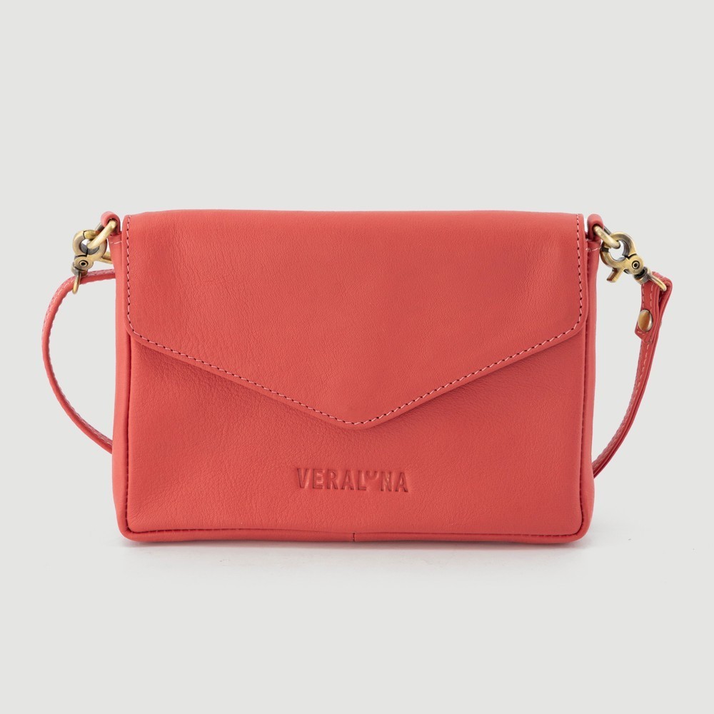 BOLSO HECHO A MANO DE PIEL MODELO SAMU CORAL VERALUNA BOLSO HECHO A MANO DE PIEL MODELO SAMU CORAL VERALUNA