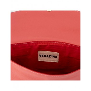 BOLSO HECHO A MANO DE PIEL MODELO SAMU CORAL VERALUNA