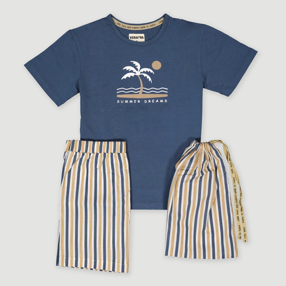 PIJAMA INFANTIL DE ALGODON ORGANICO SORA STORM STRIPES VERALUNA PIJAMA INFANTIL DE ALGODON ORGANICO SORA STORM STRIPES VERALUNA