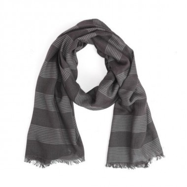 PAÑUELO VISCO RAYAS GRIS  NEGRO Y BLANCO