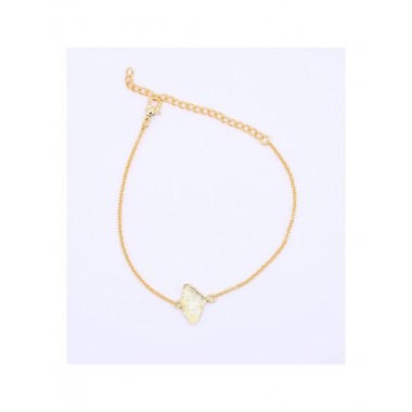 PULSERA DE LATÓN CHAPADO EN ORO DISEÑO GINKGO