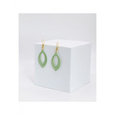 PENDIENTES DE LATÓN DISEÑO HOJA VERDE 