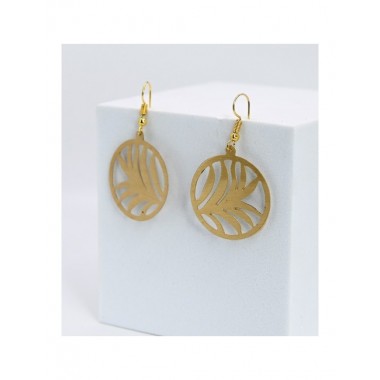 PENDIENTES DE LATÓN DISEÑO HOJA DE PALMERA