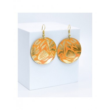PENDIENTES DE LATÓN CON RELIEVE COLOR AMARILLO
