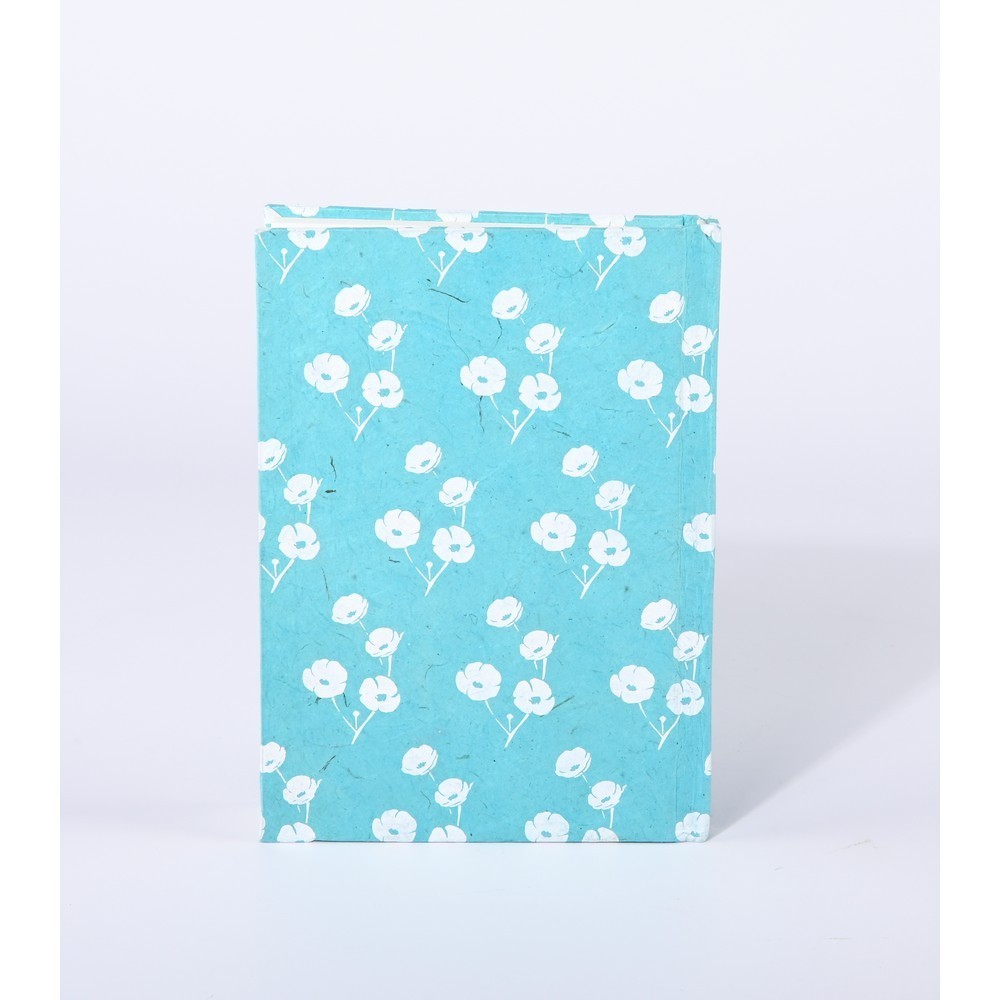 CUADERNO CON TAPA AZUL DISEÑO FLORES DE JADE CUADERNO CON TAPA AZUL DISEÑO FLORES DE JADE