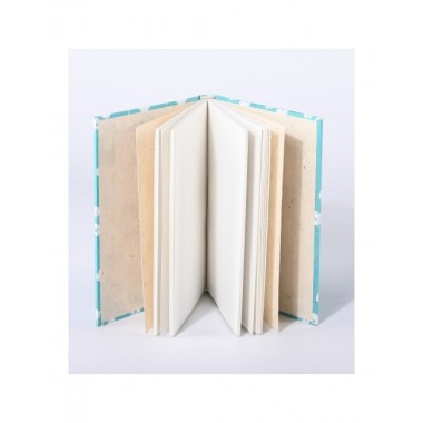 CUADERNO CON TAPA AZUL DISEÑO FLORES DE JADE