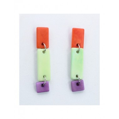 PENDIENTES DE TAGUA CON BLOQUE DE COLORES