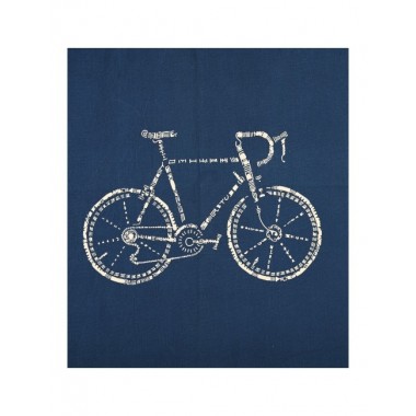 TOTEBAG DE ALGODÓN ORGÁNICO COLOR AZUL DISEÑO BICI 