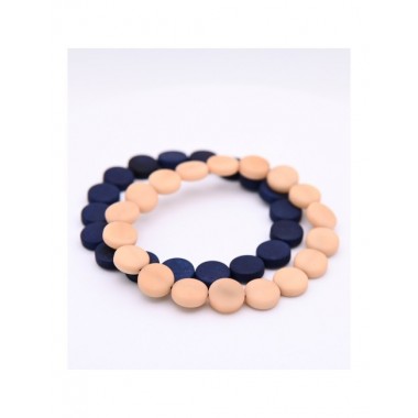 SET DOS PULSERAS DE TAGUA COLOR AZUL Y BEIGE 