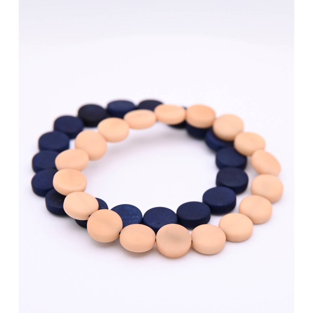 SET DOS PULSERAS DE TAGUA COLOR AZUL Y BEIGE SET DOS PULSERAS DE TAGUA COLOR AZUL Y BEIGE
