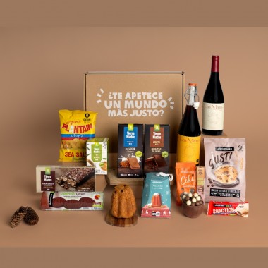 LOTE CESTA ALIMENTACIÓN NAVIDAD COSMOS I TIERRA MADRE OXFAM INTERMÓN