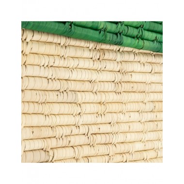 CESTA ARTESANAL DE JUTE CON TAPA VERDE Y BASE NATURAL 50x40 CM