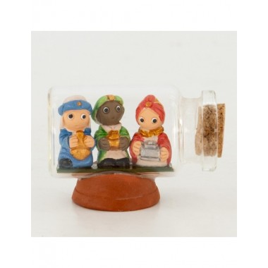 BELEN PESEBRE ARTESANAL NAVIDAD MINI BOTELLA REYES MAGOS