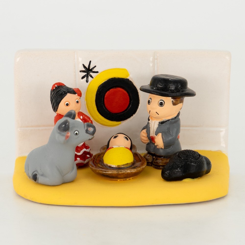 BELEN PESEBRE ARTESANAL NAVIDAD ESCENA MIRO