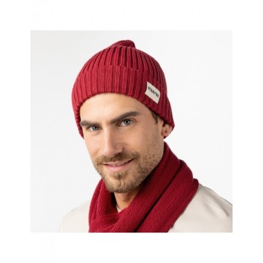GORRO ARTESANAL DE ALGODÓN ORGÁNICO BEAS COLOR ROJO VERALUNA