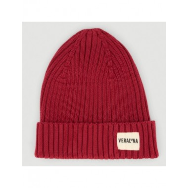 GORRO ARTESANAL DE ALGODÓN ORGÁNICO BEAS COLOR ROJO VERALUNA