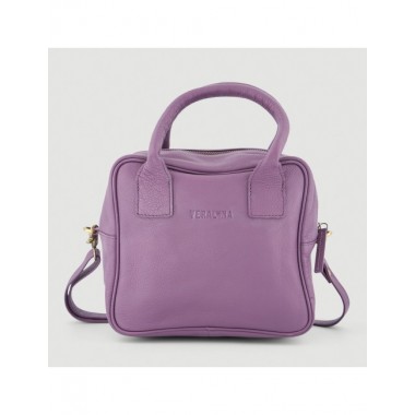 BOLSO HECHO A MANO DE PIEL MODELO RANKALA COLOR PRUNO VERALUNA