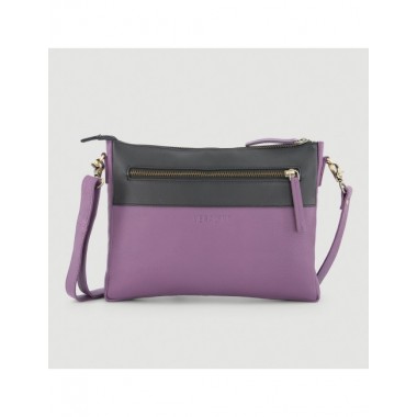 BOLSO HECHO A MANO DE PIEL MODELO CASNER PRUNO NEGRO VERALUNA