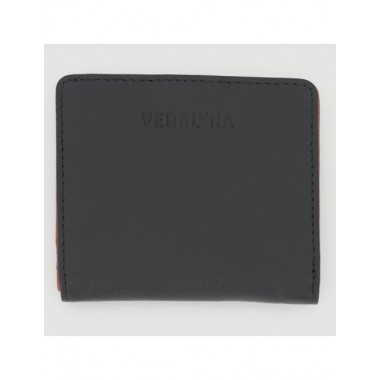 MONEDERO HECHO A MANO DE PIEL MODELO KIT ROJO NEGRO VERALUNA