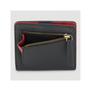 MONEDERO HECHO A MANO DE PIEL MODELO KIT ROJO NEGRO VERALUNA