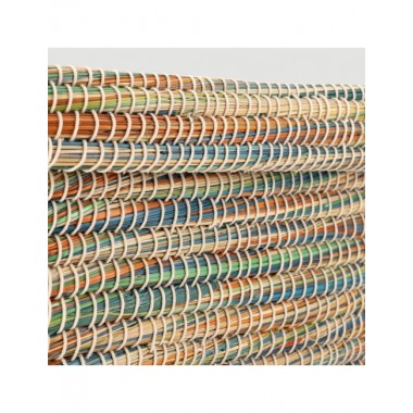 CESTA ARTESANAL DE JUTE MODELO FAKA MULTICOLOR 29X22 CM