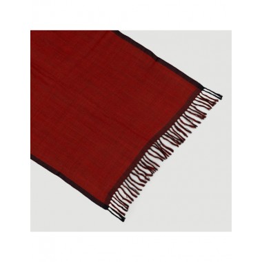 BUFANDA HECHO A MANO DE LANA MODELO PERTH ROJO NEGRO VERALUNA
