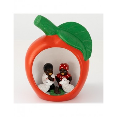 BELEN PESEBRE ARTESANAL NAVIDAD ESCENA MANZANA