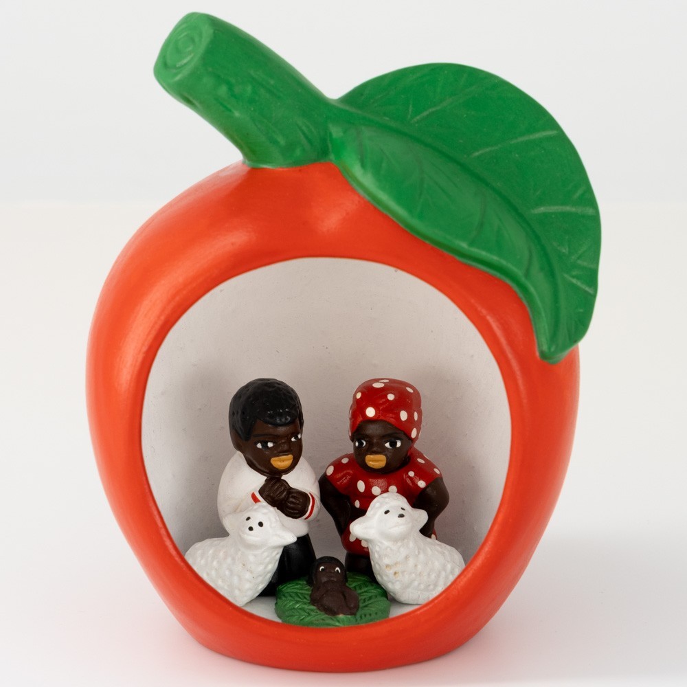 BELEN PESEBRE ARTESANAL NAVIDAD ESCENA MANZANA