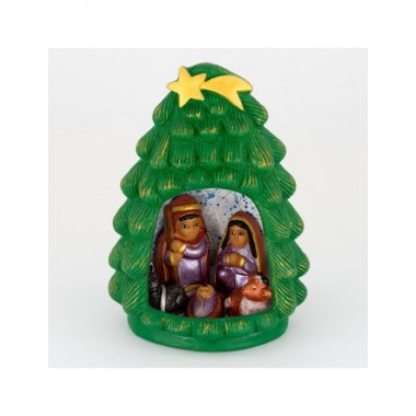 BELEN PESEBRE ARTESANAL NAVIDAD ESCENA ÁRBOL DE NAVIDAD