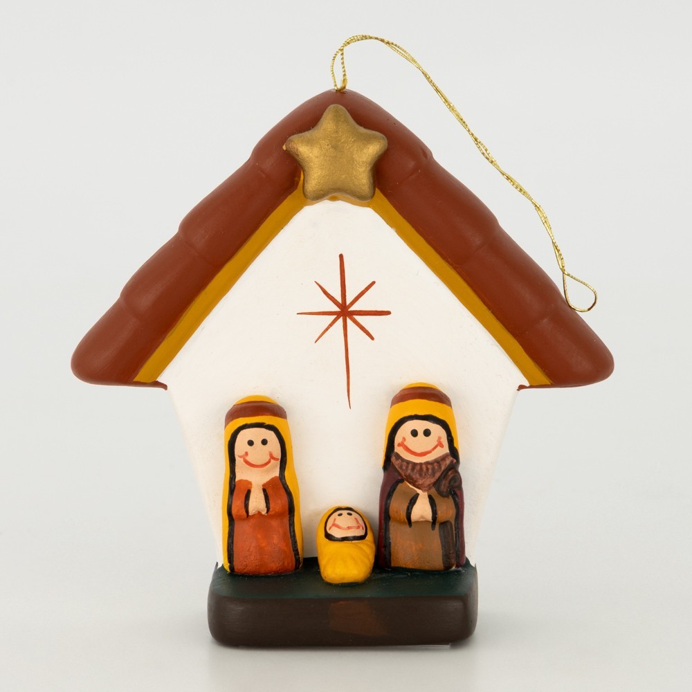 BELEN PESEBRE ARTESANAL NAVIDAD COLGANTE ESCENA CABAÑA 