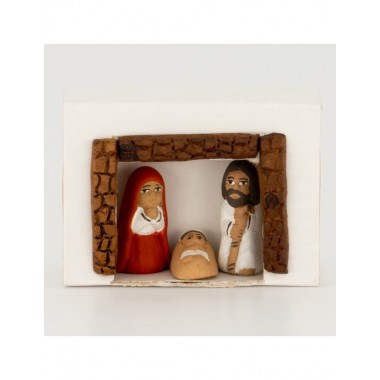 BELEN PESEBRE ARTESANAL NAVIDAD 3 PCS BLANCO PORTAL