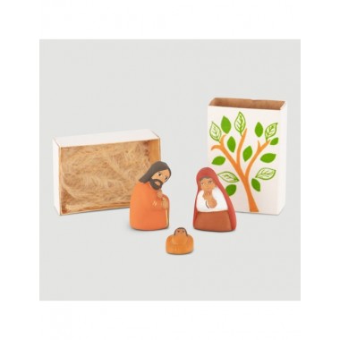 BELEN PESEBRE ARTESANAL NAVIDAD 3 PCS BLANCO ARBOL