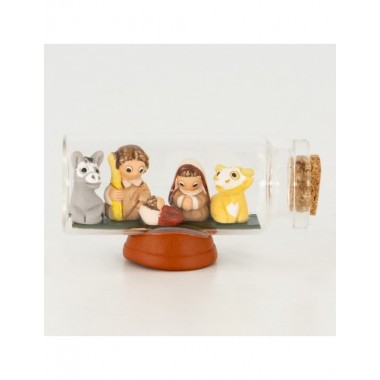 BELEN PESEBRE ARTESANAL NAVIDAD MINI BOTELLITA 5 PCS