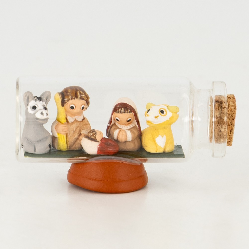 BELEN PESEBRE ARTESANAL NAVIDAD MINI BOTELLITA 5 PCS