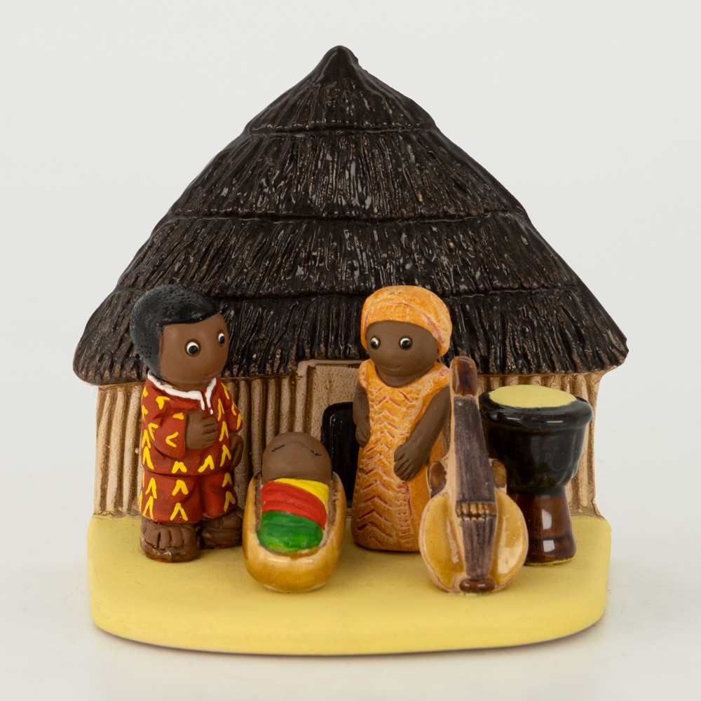 BELEN PESEBRE ARTESANAL NAVIDAD ESCENA CAMERÚN