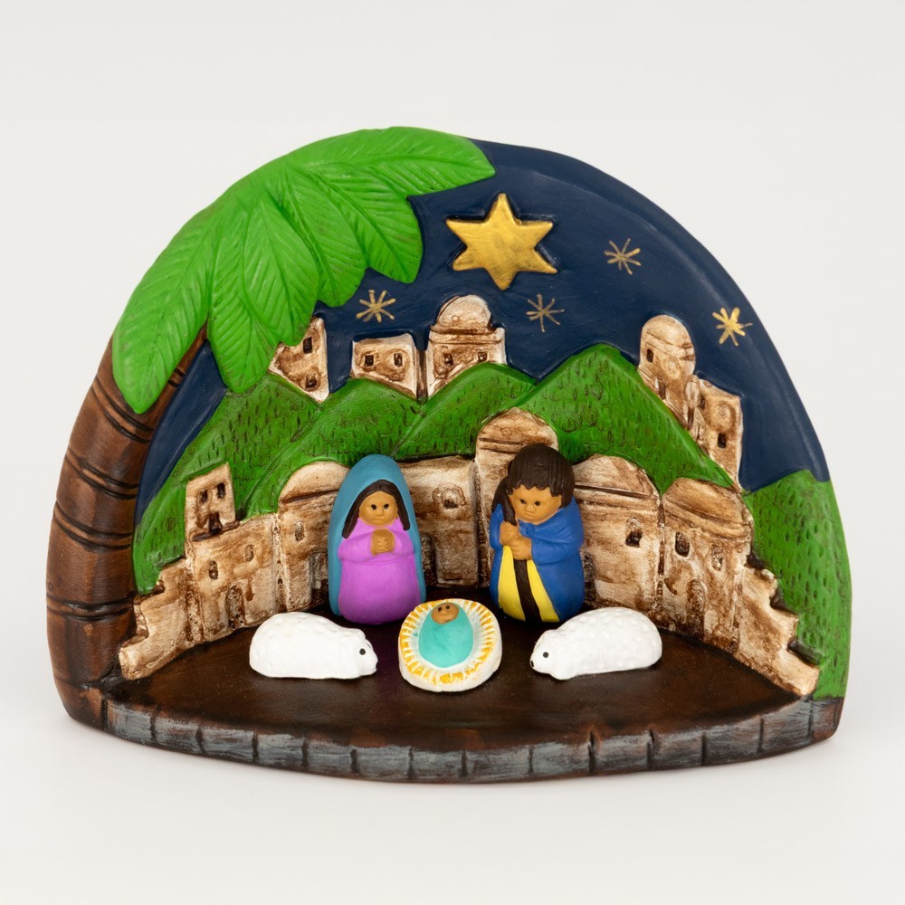 BELEN PESEBRE ARTESANAL NAVIDAD ESCENA JERUSALÉN