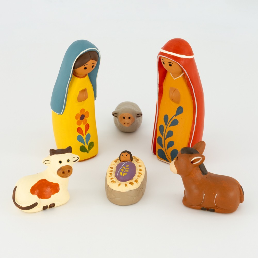 BELEN PESEBRE ARTESANAL NAVIDAD ESTILIZADO 6 PIEZAS