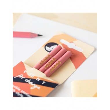 PACK DE 3 LAPICES DE PLASTICO RECICLADO ROSA