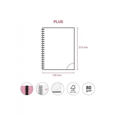 AGENDA 2026 DE PAPEL RECICLADO PLUS ROSA CASTELLANO SEMANA VISTA