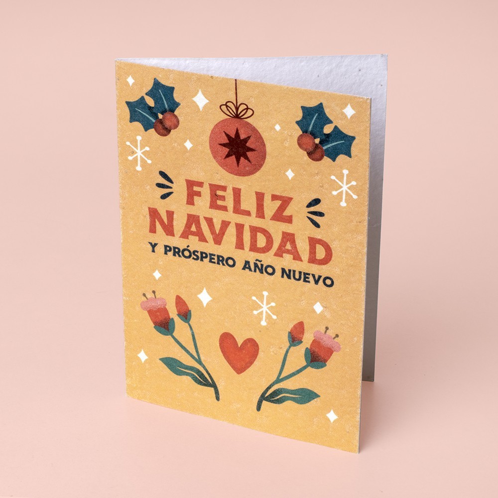 TARJETA DE NAVIDAD DE PAPEL PLANTABLE MOTIVO FELIZ NAVIDAD TARJETA DE NAVIDAD DE PAPEL PLANTABLE MOTIVO FELIZ NAVIDAD