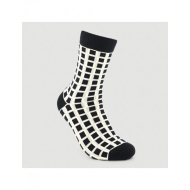 CALCETINES DE ALGODÓN ORGÁNICO MODELO BLOCKS NEGRO VERALUNA
