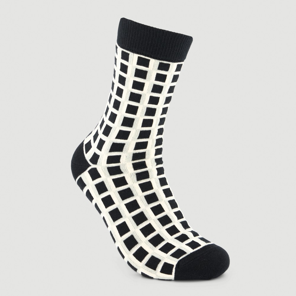 CALCETINES DE ALGODÓN ORGÁNICO MODELO BLOCKS NEGRO VERALUNA