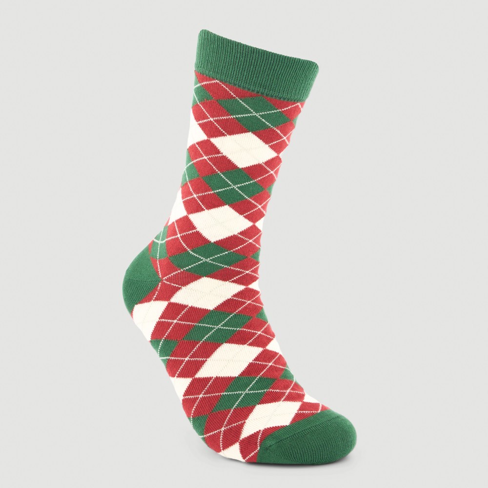 CALCETINES DE ALGODÓN ORGÁNICO MODELO DIAMANTES ROJOS VERALUNA