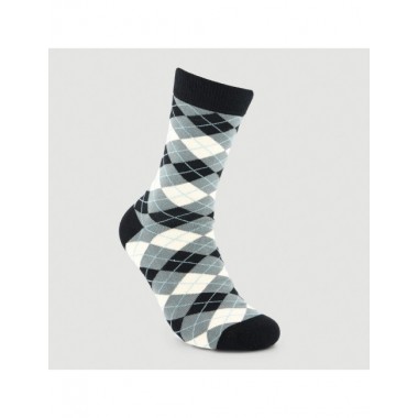 CALCETINES DE ALGODÓN ORGÁNICO MODELO DIAMANTES NEGROS VERALUNA