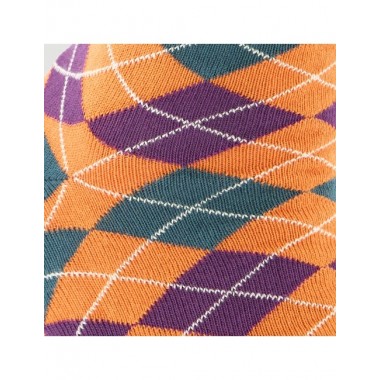 CALCETINES DE ALGODÓN ORGÁNICO MODELO DIAMANTES NARANJA VERALUNA