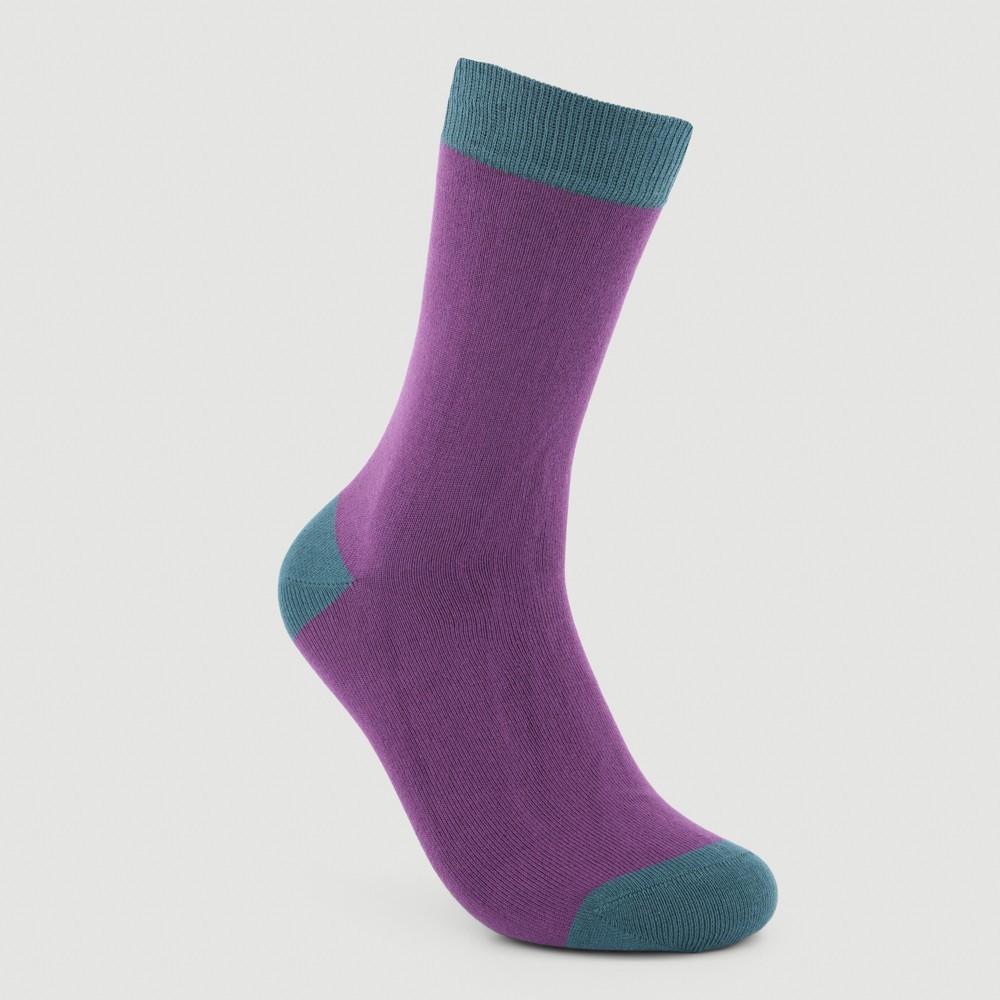 CALCETINES DE ALGODÓN ORGÁNICO MODELO BASIC COLOR PRUNO VERALUNA