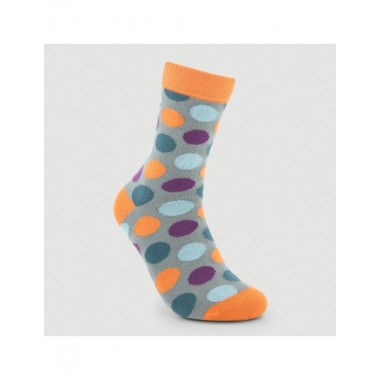 CALCETINES DE ALGODÓN ORGÁNICO MODELO BIG DOTS CALABAZA VERALUNA