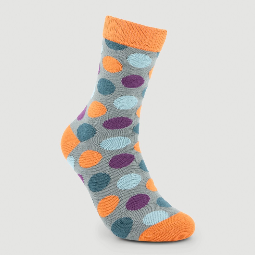CALCETINES DE ALGODÓN ORGÁNICO MODELO BIG DOTS CALABAZA VERALUNA