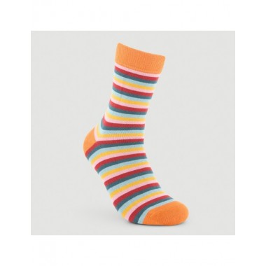 CALCETINES DE ALGODÓN ORGÁNICO MODELO MULTIRAYAS CALABAZA VERALUNA