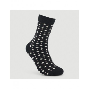 CALCETINES DE ALGODÓN ORGÁNICO MODELO BRILLOS NEGROS VERALUNA